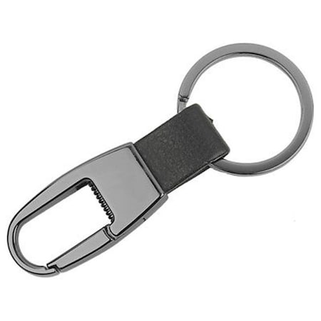 Hy-Ko Hy-Ko Products 215564 Gun Metal Clip & Leather Strap Keychain with Oxidized Finish Pack of 3 215564